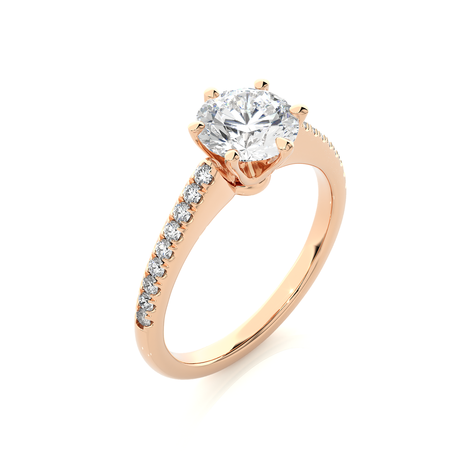 1.47 Carat Round Shaped Diamond Ring ,14K Solid Gold Luxury Diamond fabulous Ring For Her