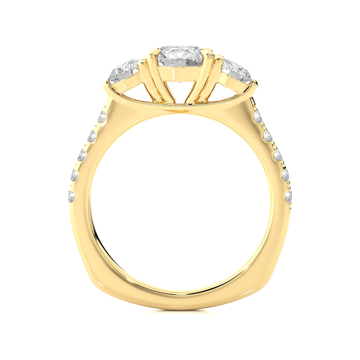 1.54 Ct Lab grown Round Diamond Anniversary Ring, With Three Stone - HIGHCARAT DIAMONDS