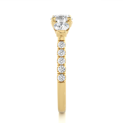 1.54 Ct Lab grown Round Diamond Anniversary Ring, With Three Stone