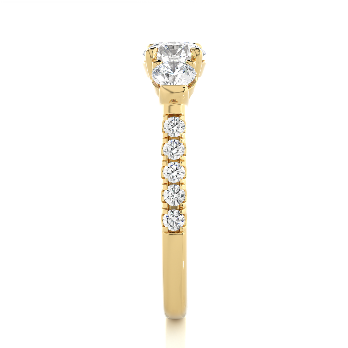 1.54 Ct Lab grown Round Diamond Anniversary Ring, With Three Stone - HIGHCARAT DIAMONDS
