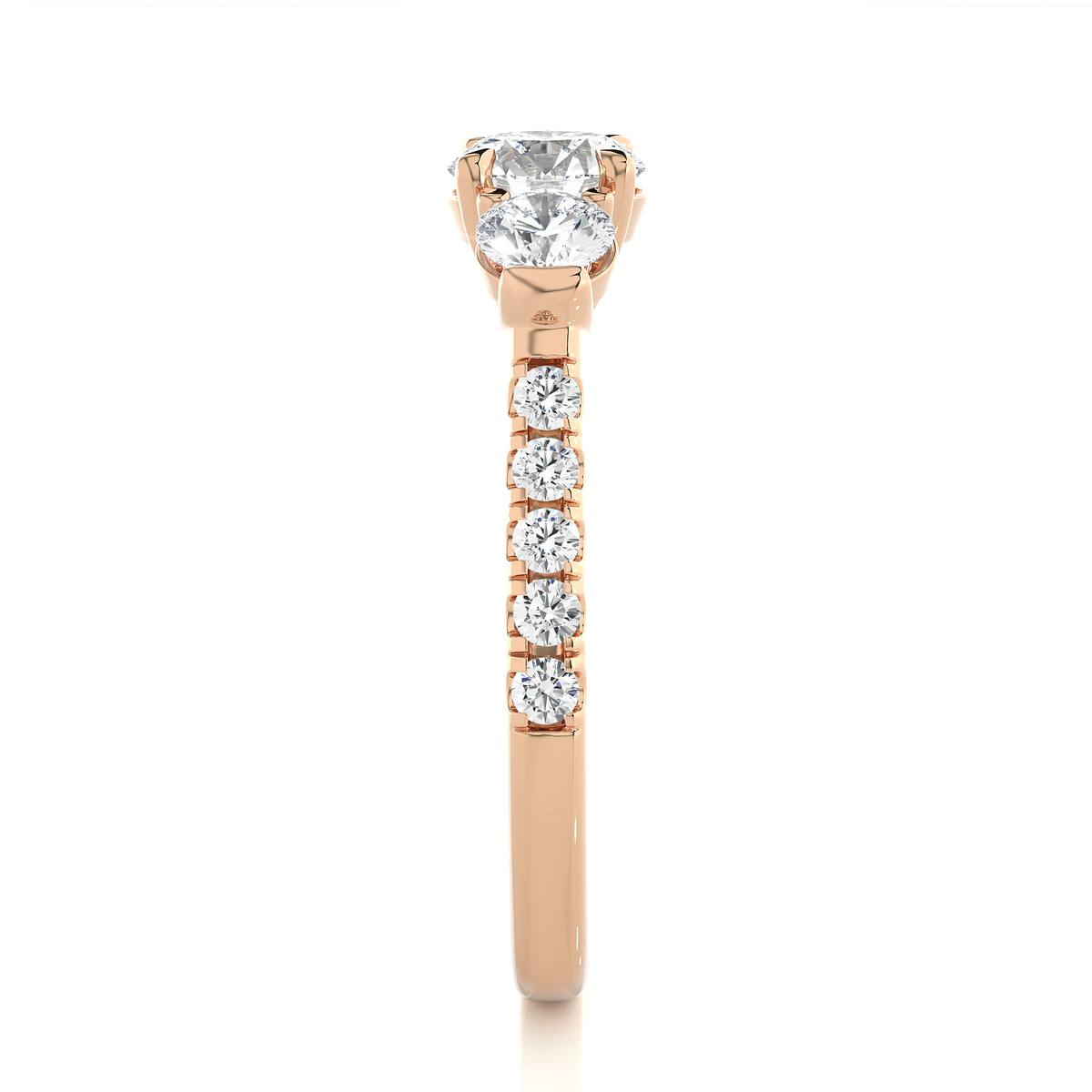 1.54 Ct Lab grown Round Diamond Anniversary Ring, With Three Stone - HIGHCARAT DIAMONDS