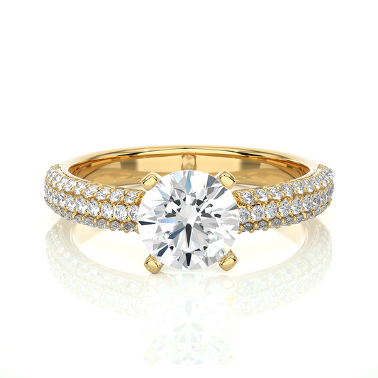 1.56 Ct  Carat Round Shaped Lab Grown Diamond  14K White Gold Engagement Perfect Ring, Gift For Her - HIGHCARAT DIAMONDS