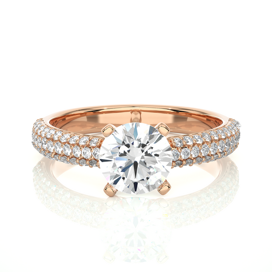 1.56 Ct  Carat Round Shaped Lab Grown Diamond  14K White Gold Engagement Perfect Ring, Gift For Her - HIGHCARAT DIAMONDS