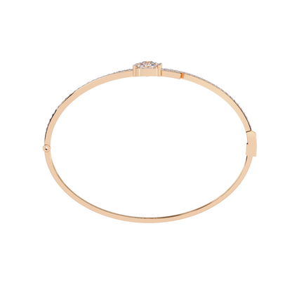 1.56Ct Marquise And Round Cut Lab Grown Diamond Unique Channel Set 14k Yellow Gold Daily Wear Bangle - HIGHCARAT DIAMONDS
