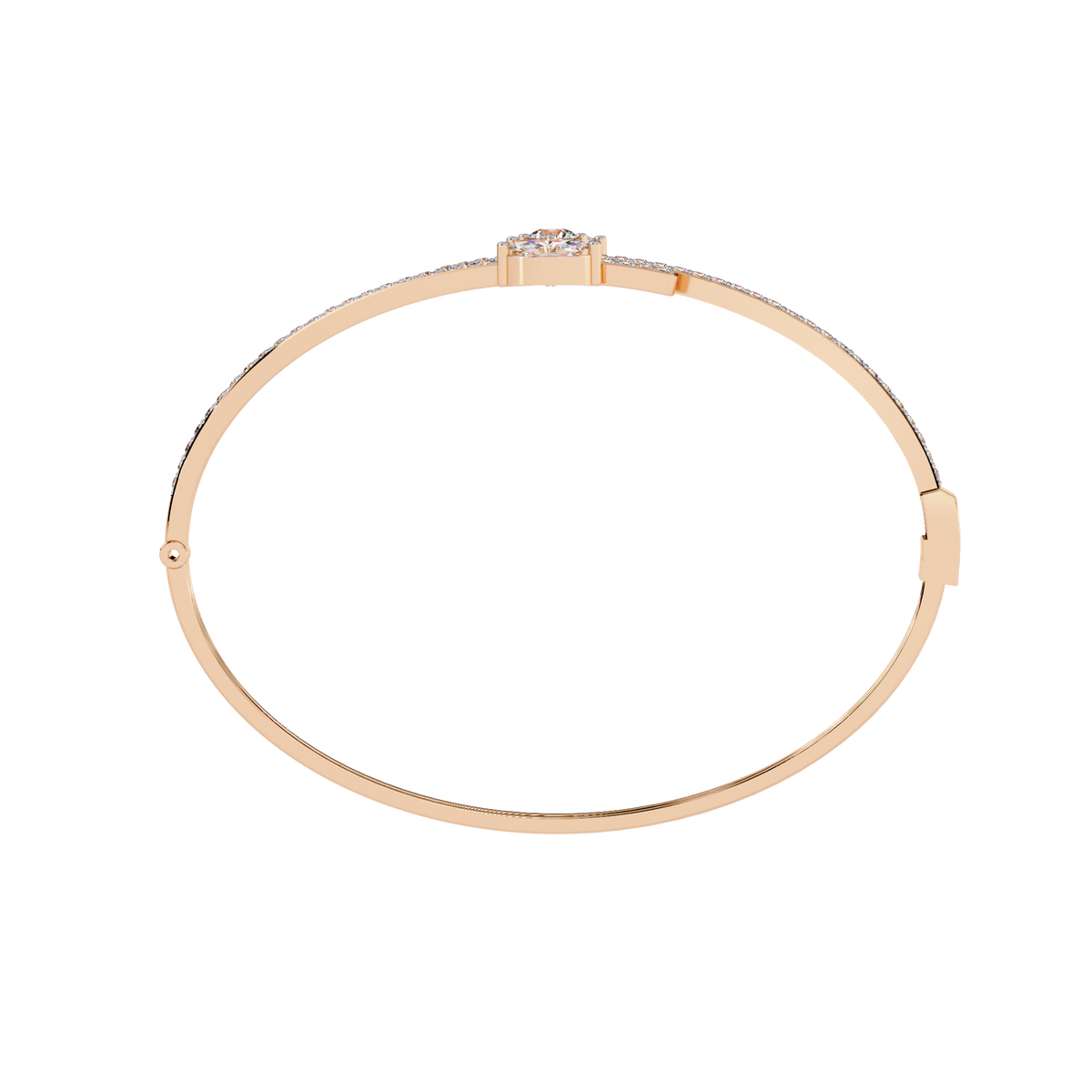 1.56Ct Marquise And Round Cut Lab Grown Diamond Unique Channel Set 14k Yellow Gold Daily Wear Bangle - HIGHCARAT DIAMONDS