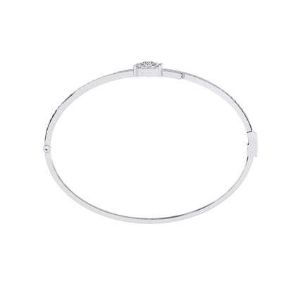 1.56Ct Marquise And Round Cut Lab Grown Diamond Unique Channel Set 14k Yellow Gold Daily Wear Bangle - HIGHCARAT DIAMONDS