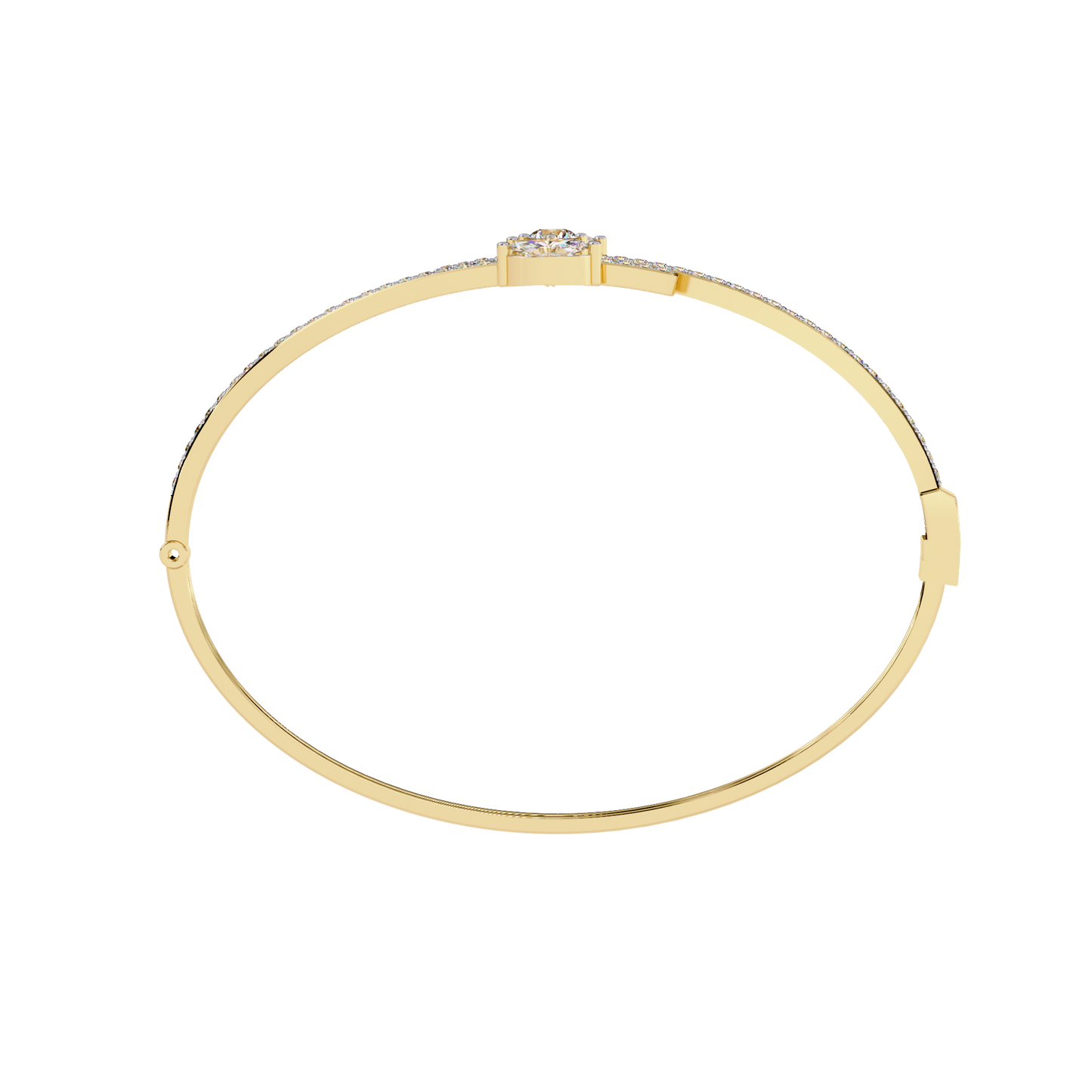 1.56Ct Marquise And Round Cut Lab Grown Diamond Unique Channel Set 14k Yellow Gold Daily Wear Bangle - HIGHCARAT DIAMONDS