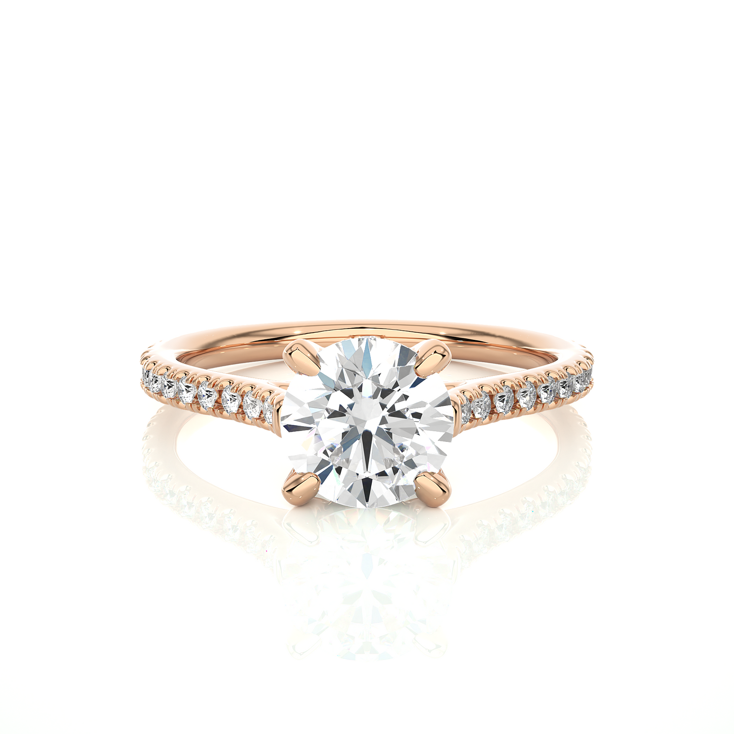 1.58 Carat and 14k,18k,10k option metal is available Round Shaped lab grown diamond proposal Ring