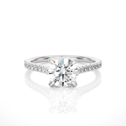 1.58 Carat and 14k,18k,10k option metal is available Round Shaped lab grown diamond proposal Ring