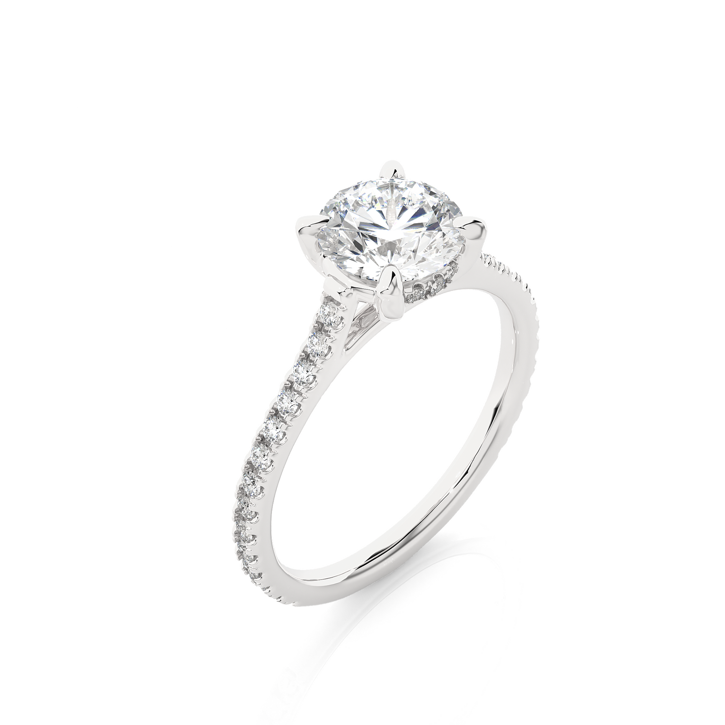1.58 Carat and 14k,18k,10k option metal is available Round Shaped lab grown diamond proposal Ring
