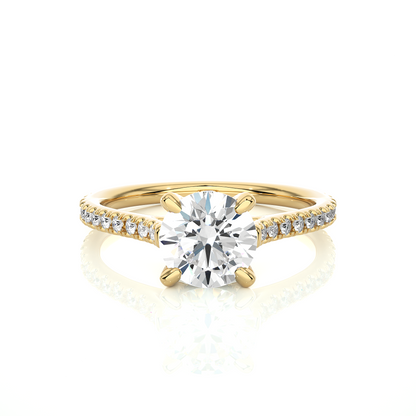 1.58 Carat and 14k,18k,10k option metal is available Round Shaped lab grown diamond proposal Ring