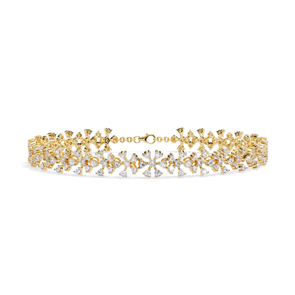 1.59Ct Round Cut Top Grade Diamond Antique Flower Shape Cluster Dainty Bridesmaid Tennis Bracelet Gift For Women's - HIGHCARAT DIAMONDS