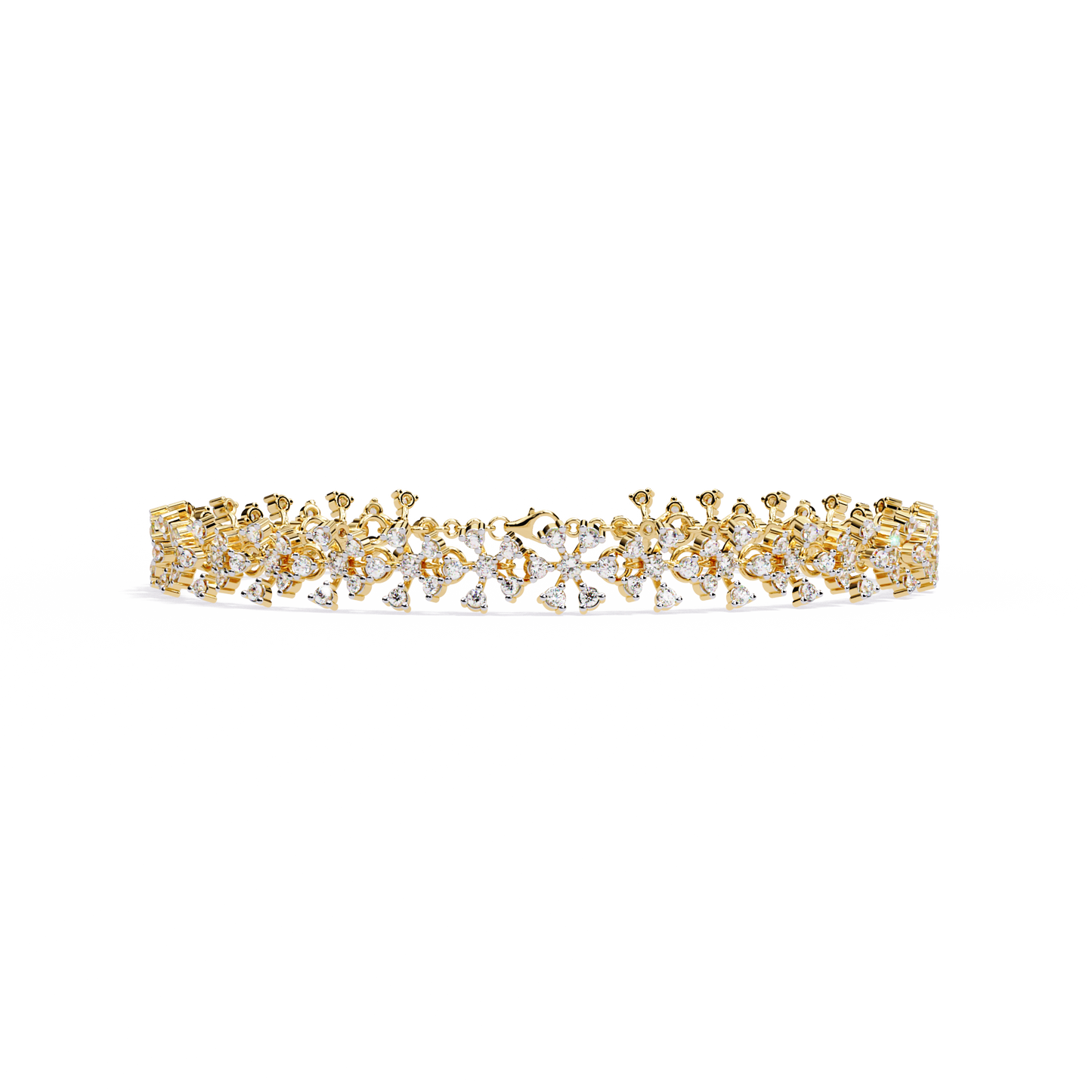1.59Ct Round Cut Top Grade Diamond Antique Flower Shape Cluster Dainty Bridesmaid Tennis Bracelet Gift For Women's - HIGHCARAT DIAMONDS
