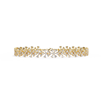 1.59Ct Round Cut Top Grade Diamond Antique Flower Shape Cluster Dainty Bridesmaid Tennis Bracelet Gift For Women's - HIGHCARAT DIAMONDS