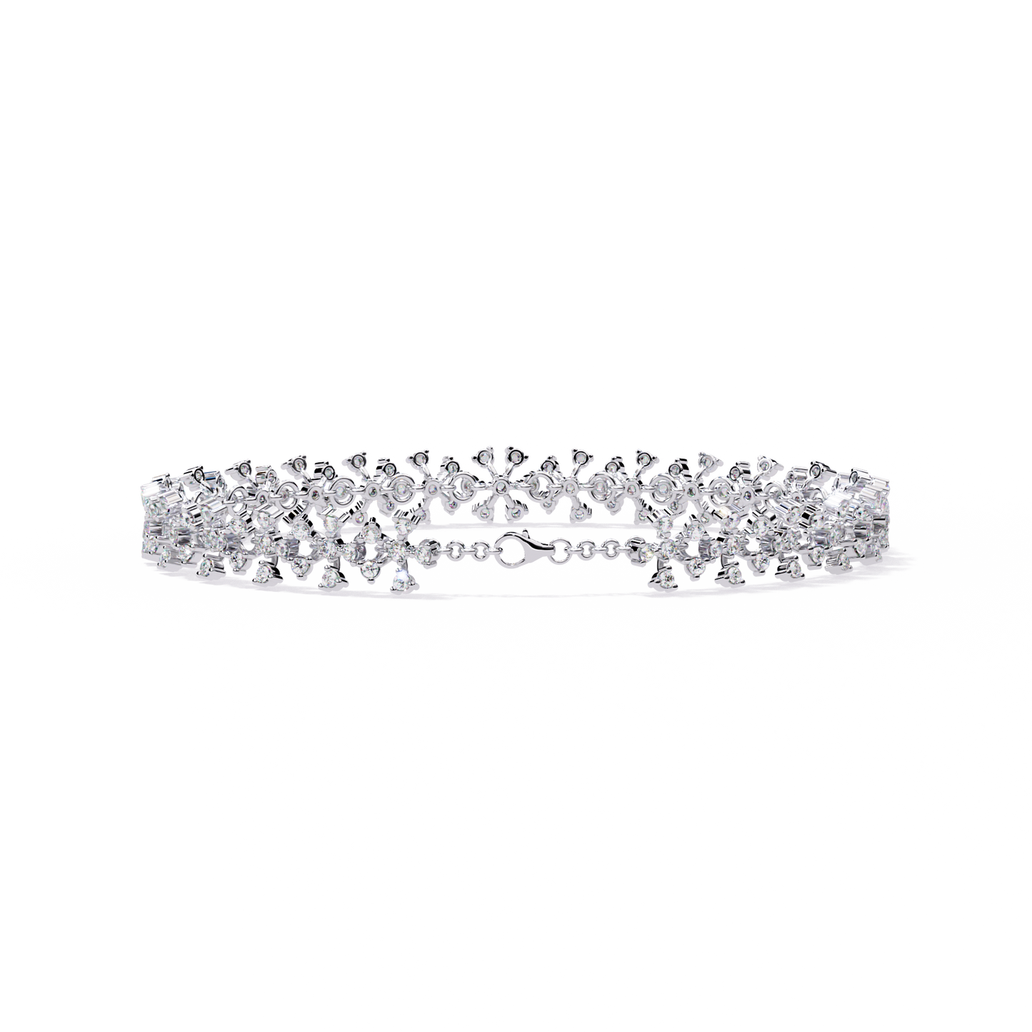1.59Ct Round Cut Top Grade Diamond Antique Flower Shape Cluster Dainty Bridesmaid Tennis Bracelet Gift For Women's - HIGHCARAT DIAMONDS