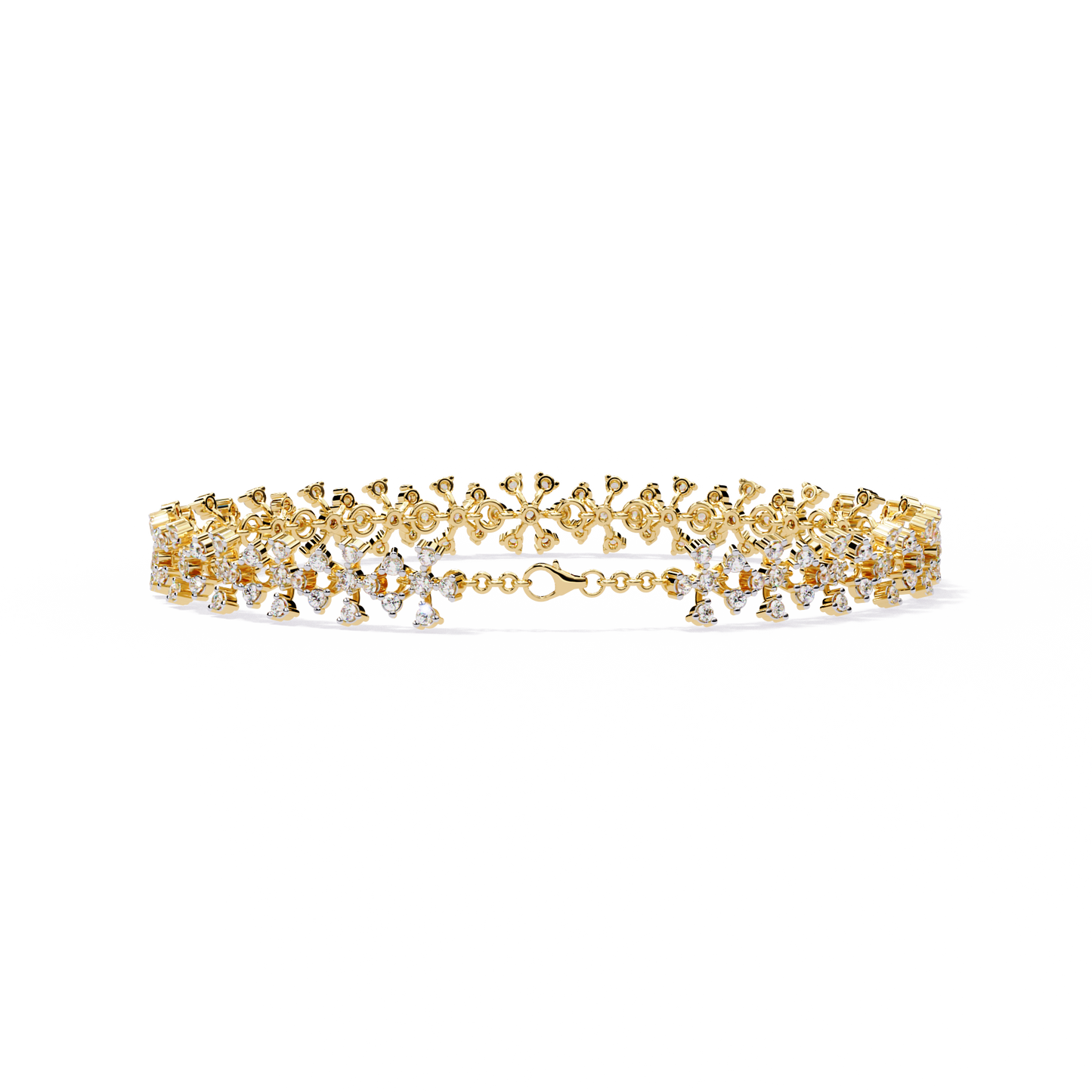 1.59Ct Round Cut Top Grade Diamond Antique Flower Shape Cluster Dainty Bridesmaid Tennis Bracelet Gift For Women's - HIGHCARAT DIAMONDS