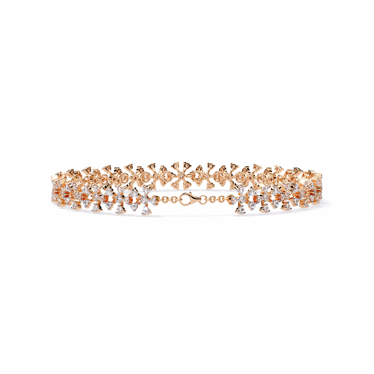 1.59Ct Round Cut Top Grade Diamond Antique Flower Shape Cluster Dainty Bridesmaid Tennis Bracelet Gift For Women's - HIGHCARAT DIAMONDS