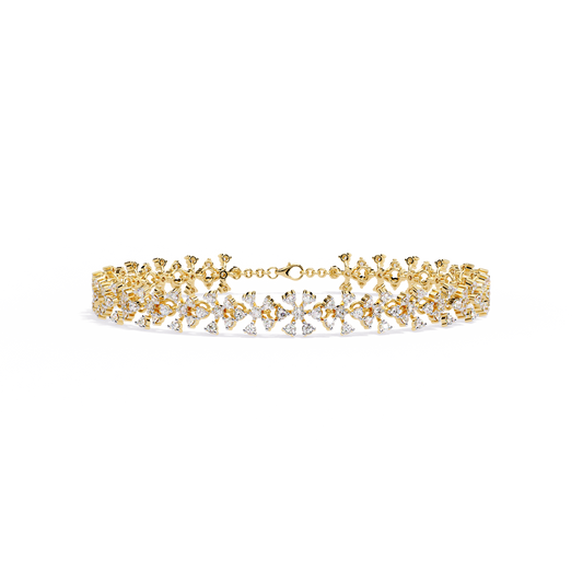 1.59Ct Round Cut Top Grade Diamond Antique Flower Shape Cluster Dainty Bridesmaid Tennis Bracelet Gift For Women's - HIGHCARAT DIAMONDS