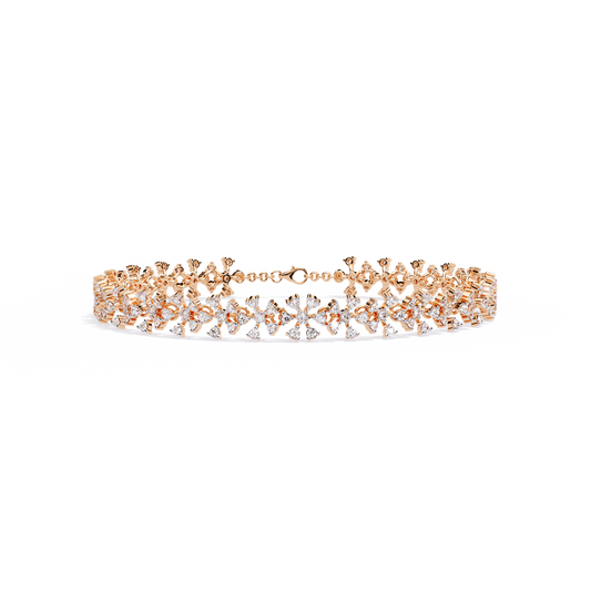 1.59Ct Round Cut Top Grade Diamond Antique Flower Shape Cluster Dainty Bridesmaid Tennis Bracelet Gift For Women's - HIGHCARAT DIAMONDS