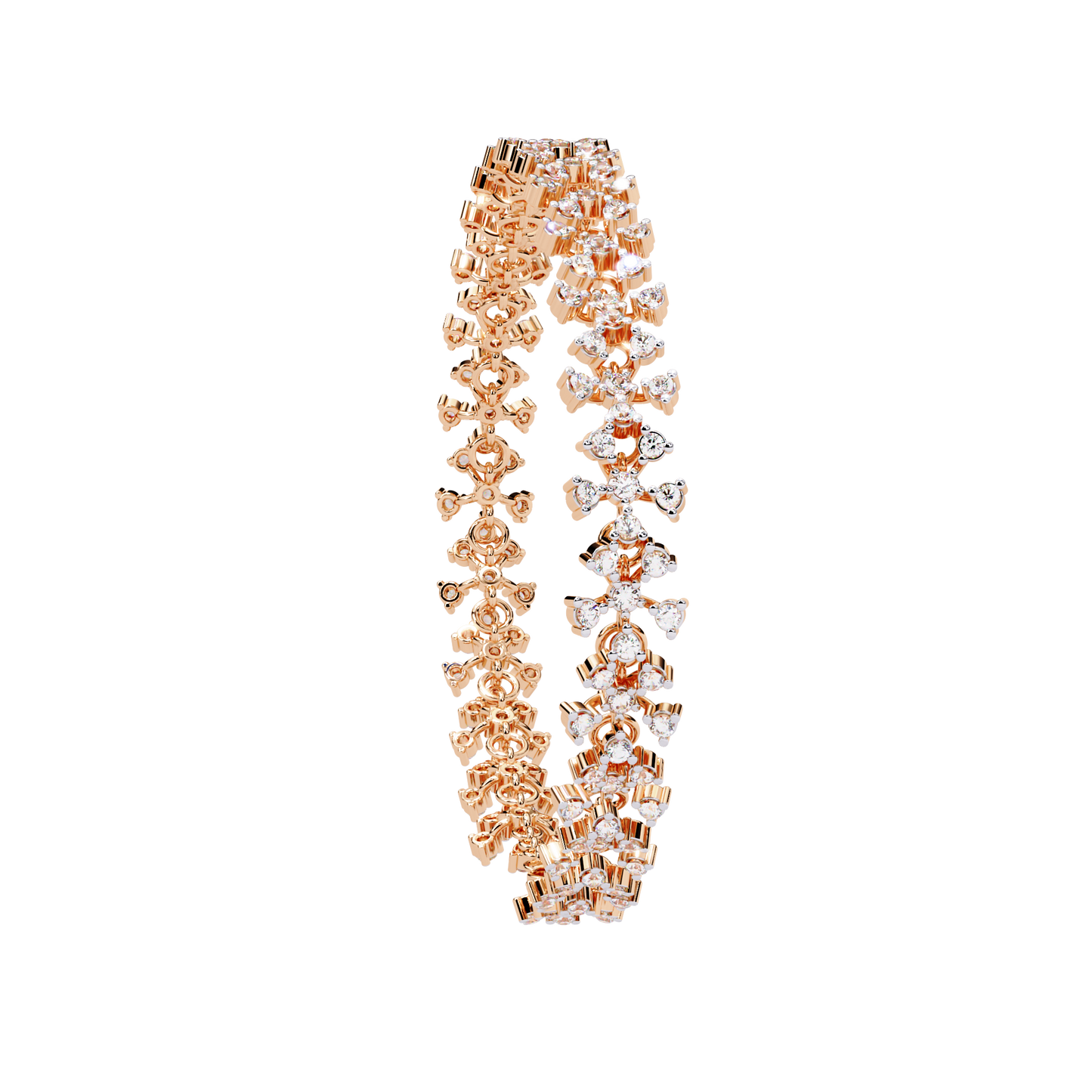 1.59Ct Round Cut Top Grade Diamond Antique Flower Shape Cluster Dainty Bridesmaid Tennis Bracelet Gift For Women's - HIGHCARAT DIAMONDS