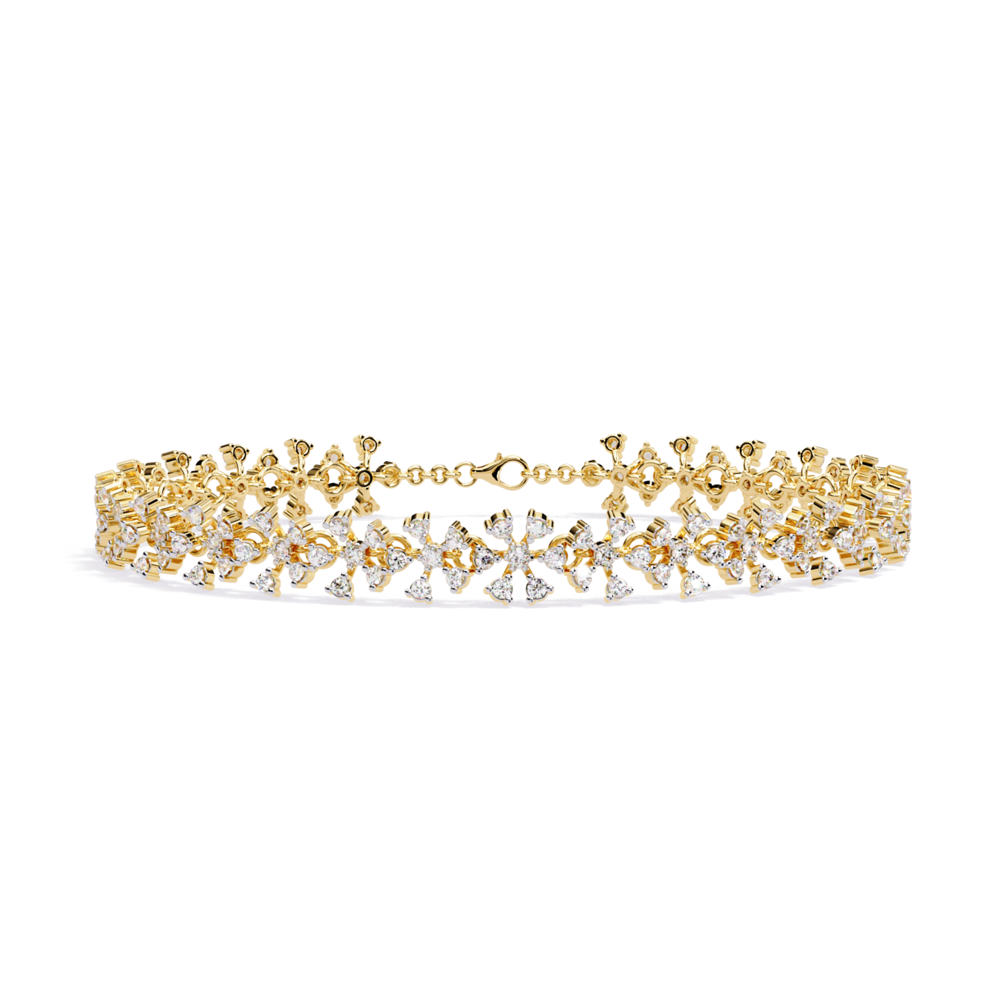 1.59Ct Round Cut Top Grade Diamond Antique Flower Shape Cluster Dainty Bridesmaid Tennis Bracelet Gift For Women's - HIGHCARAT DIAMONDS