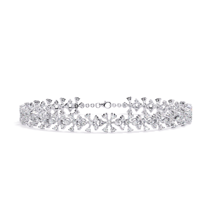 1.59Ct Round Cut Top Grade Diamond Antique Flower Shape Cluster Dainty Bridesmaid Tennis Bracelet Gift For Women's - HIGHCARAT DIAMONDS