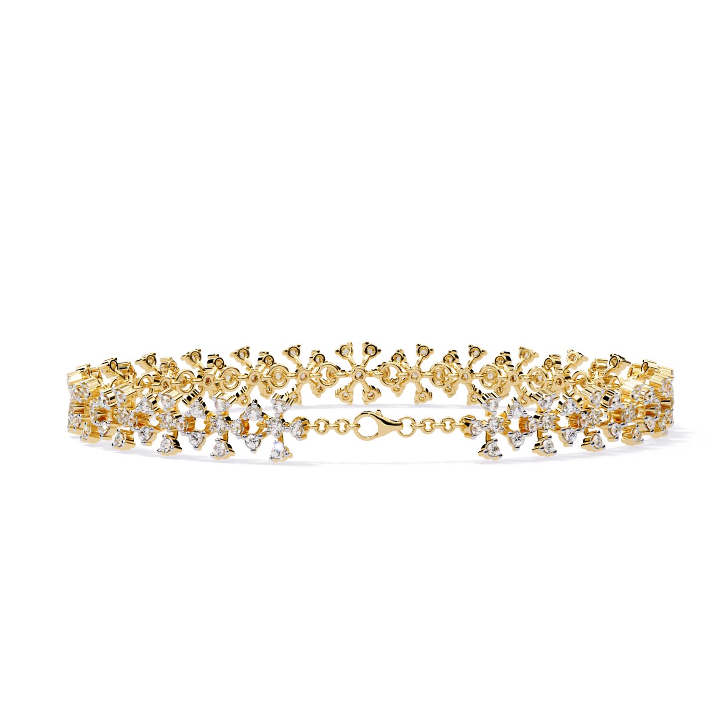 1.59Ct Round Cut Top Grade Diamond Antique Flower Shape Cluster Dainty Bridesmaid Tennis Bracelet Gift For Women's - HIGHCARAT DIAMONDS