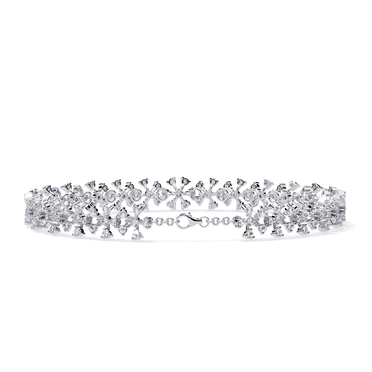 1.59Ct Round Cut Top Grade Diamond Antique Flower Shape Cluster Dainty Bridesmaid Tennis Bracelet Gift For Women's - HIGHCARAT DIAMONDS