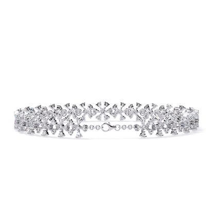 1.59Ct Round Cut Top Grade Diamond Antique Flower Shape Cluster Dainty Bridesmaid Tennis Bracelet Gift For Women's - HIGHCARAT DIAMONDS