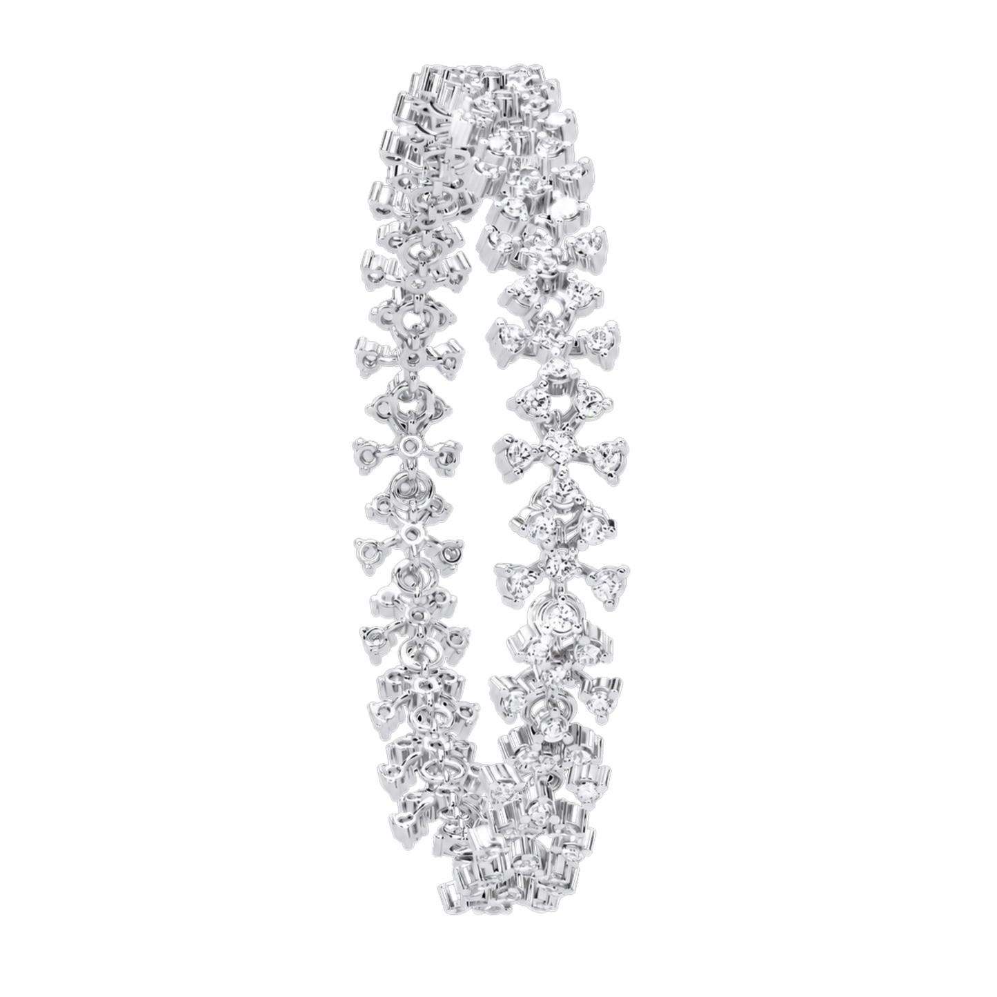 1.59Ct Round Cut Top Grade Diamond Antique Flower Shape Cluster Dainty Bridesmaid Tennis Bracelet Gift For Women's - HIGHCARAT DIAMONDS