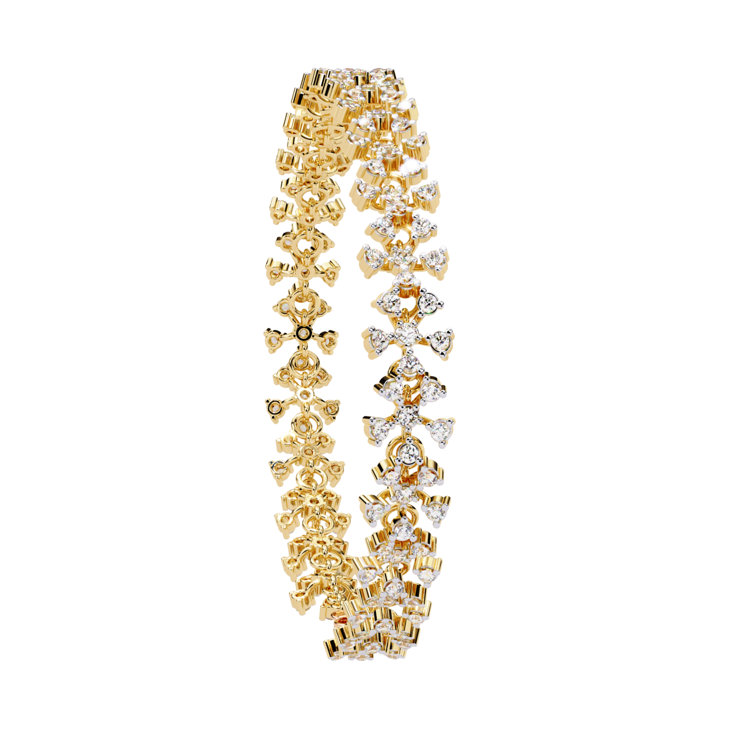 1.59Ct Round Cut Top Grade Diamond Antique Flower Shape Cluster Dainty Bridesmaid Tennis Bracelet Gift For Women's - HIGHCARAT DIAMONDS