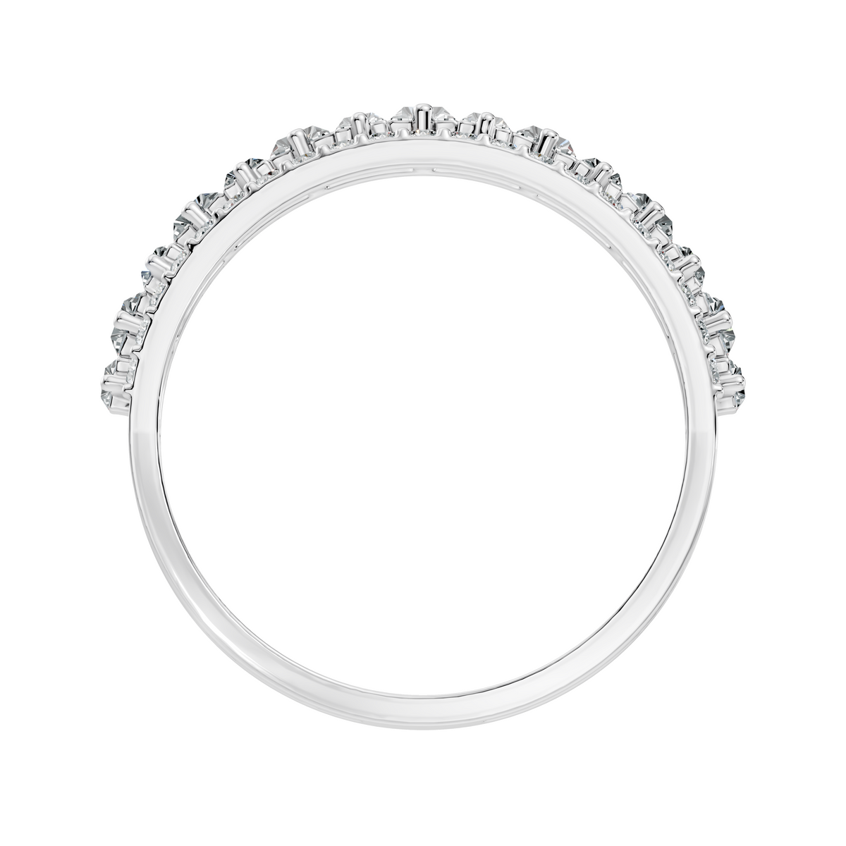 1.63CT Baguette and Round Cut Diamond Vintage Delicate Half Eternity Wedding Band Ring For Women's - HIGHCARAT DIAMONDS