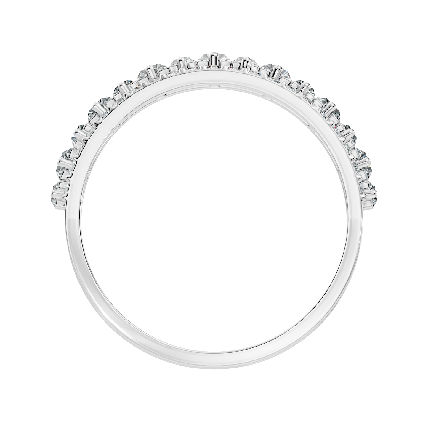 1.63CT Baguette and Round Cut Diamond Vintage Delicate Half Eternity Wedding Band Ring For Women's - HIGHCARAT DIAMONDS
