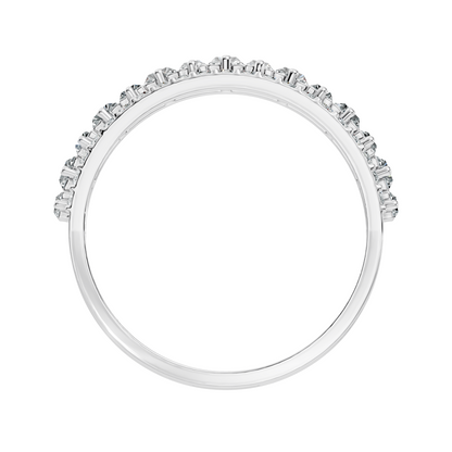 1.63CT Baguette and Round Cut Diamond Vintage Delicate Half Eternity Wedding Band Ring For Women's - HIGHCARAT DIAMONDS