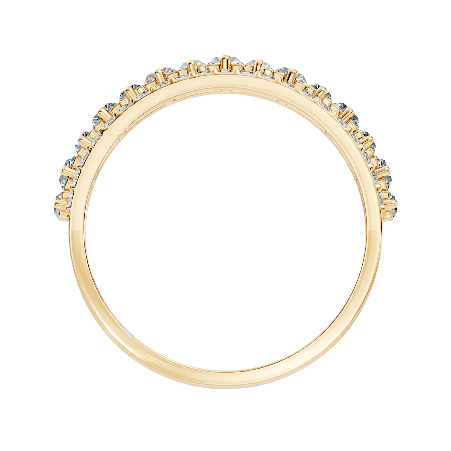1.63CT Baguette and Round Cut Diamond Vintage Delicate Half Eternity Wedding Band Ring For Women's - HIGHCARAT DIAMONDS