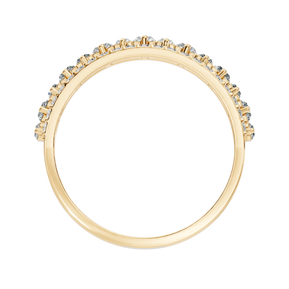 1.63CT Baguette and Round Cut Diamond Vintage Delicate Half Eternity Wedding Band Ring For Women's - HIGHCARAT DIAMONDS