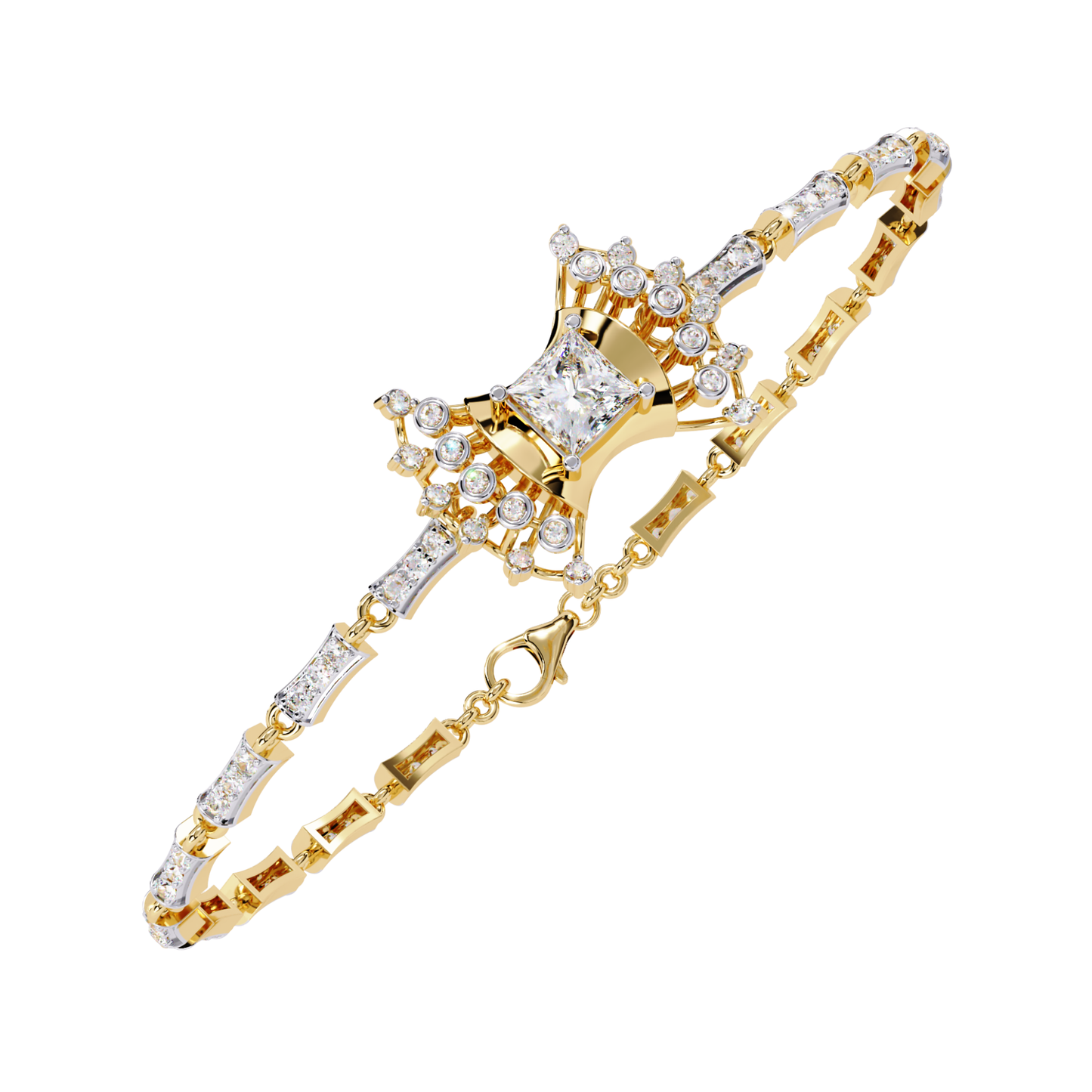 1.65Ct Princess And Round Cut Diamond Antique Elegant Delicate Stunning Perfect Tennis Bridesmaid Bracelet - HIGHCARAT DIAMONDS
