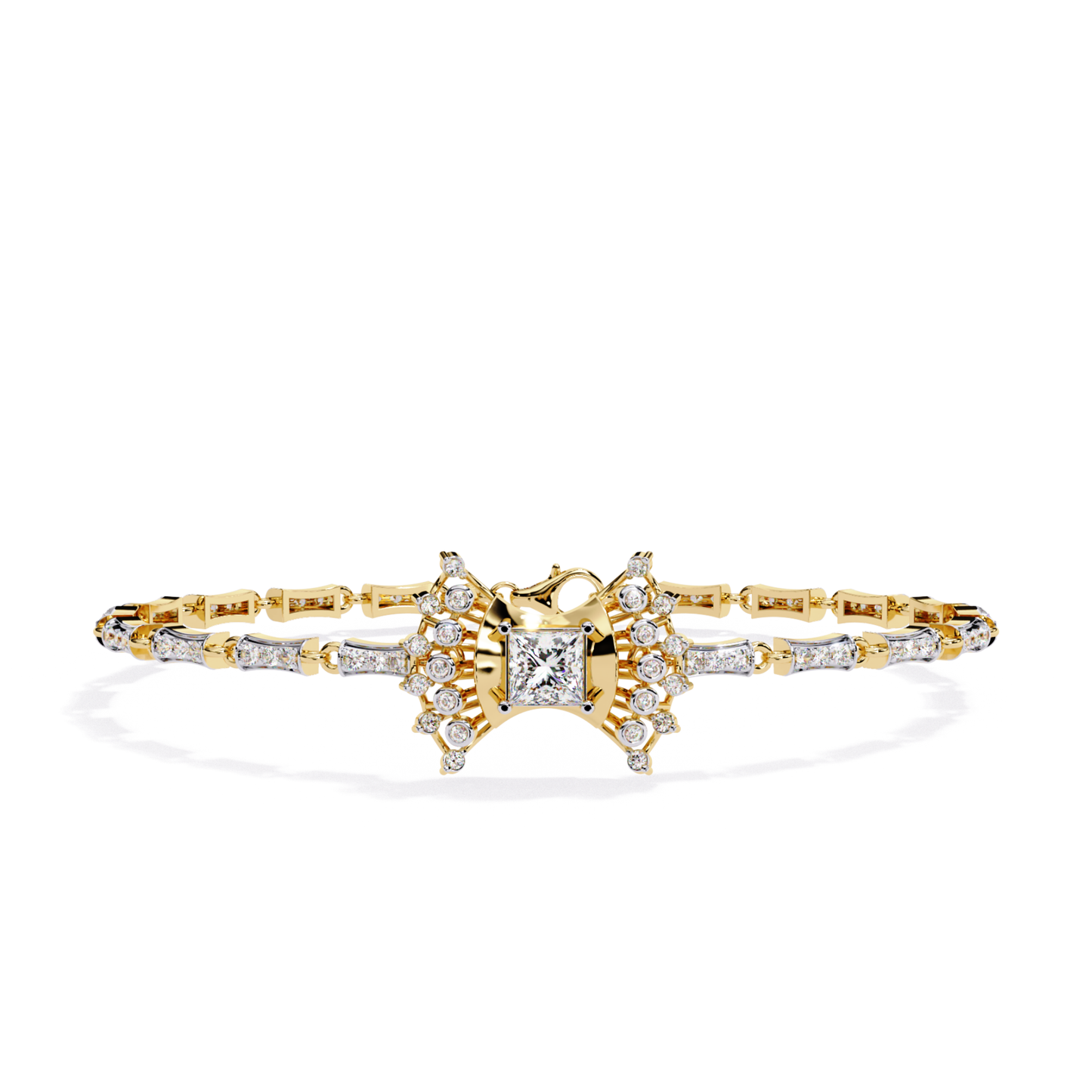 1.65Ct Princess And Round Cut Diamond Antique Elegant Delicate Stunning Perfect Tennis Bridesmaid Bracelet - HIGHCARAT DIAMONDS