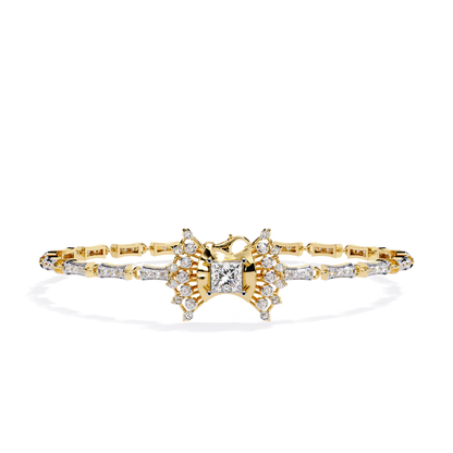 1.65Ct Princess And Round Cut Diamond Antique Elegant Delicate Stunning Perfect Tennis Bridesmaid Bracelet - HIGHCARAT DIAMONDS