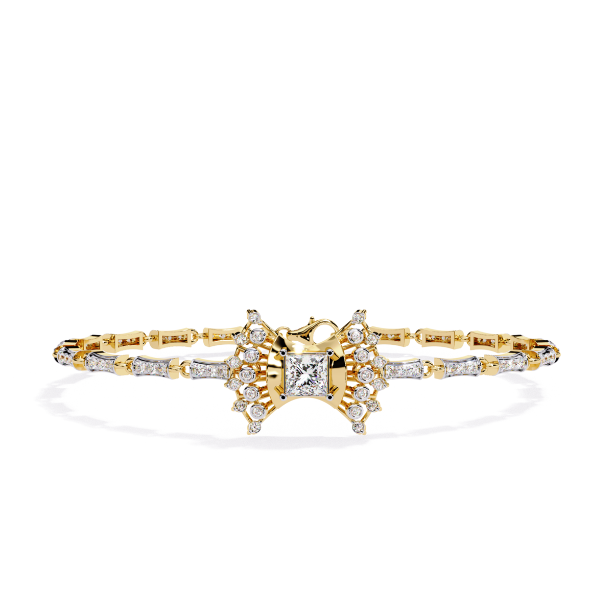 1.65Ct Princess And Round Cut Diamond Antique Elegant Delicate Stunning Perfect Tennis Bridesmaid Bracelet - HIGHCARAT DIAMONDS