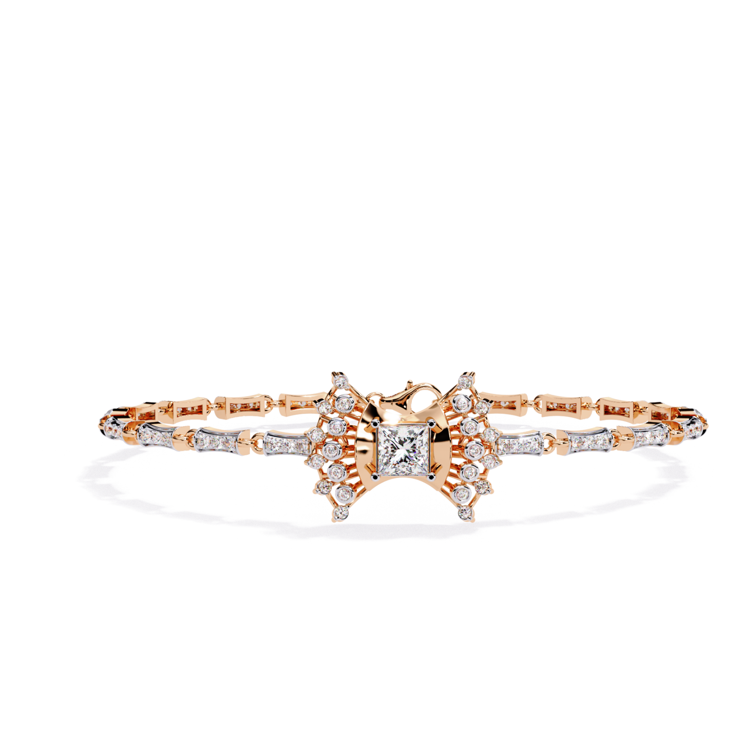 1.65Ct Princess And Round Cut Diamond Antique Elegant Delicate Stunning Perfect Tennis Bridesmaid Bracelet - HIGHCARAT DIAMONDS