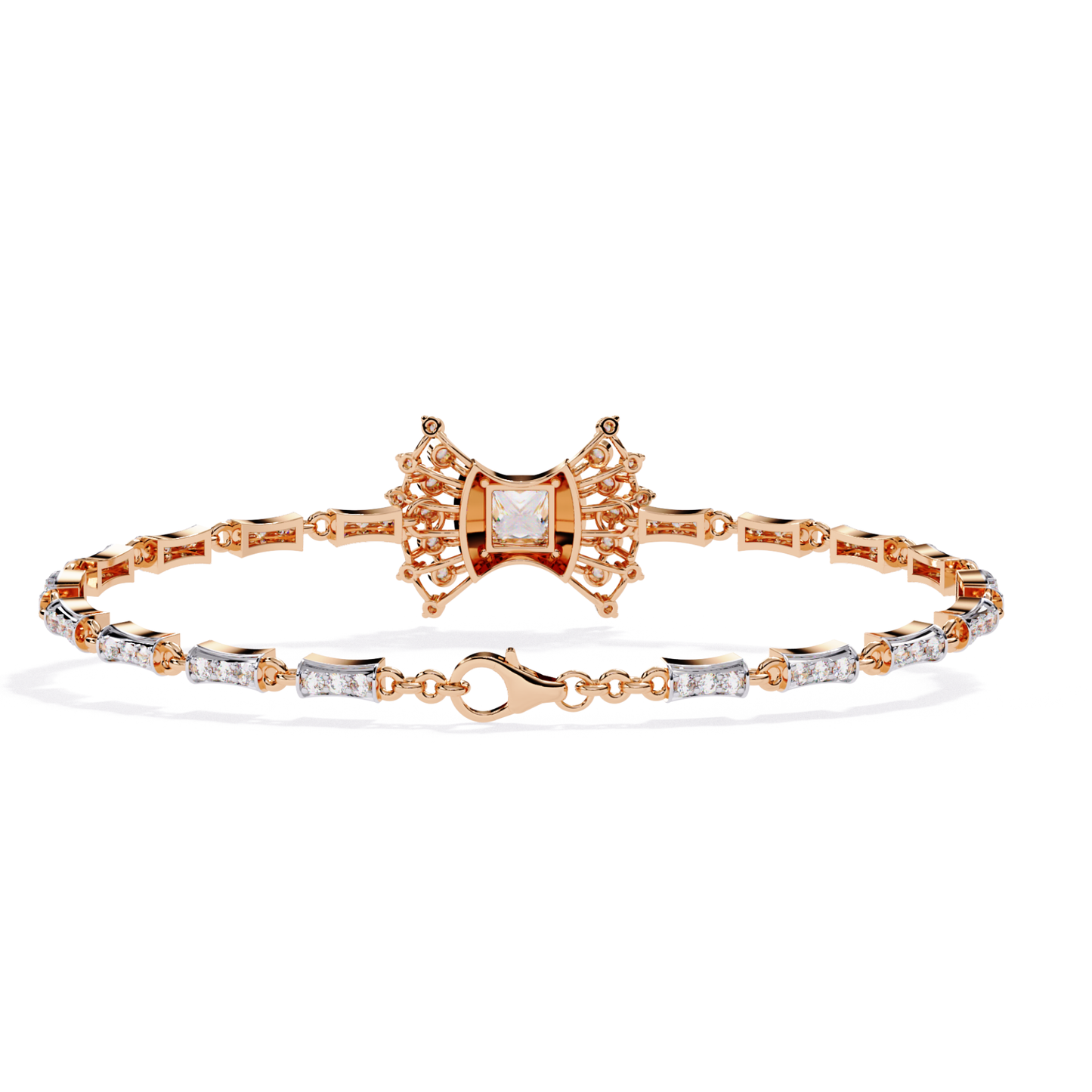 1.65Ct Princess And Round Cut Diamond Antique Elegant Delicate Stunning Perfect Tennis Bridesmaid Bracelet - HIGHCARAT DIAMONDS