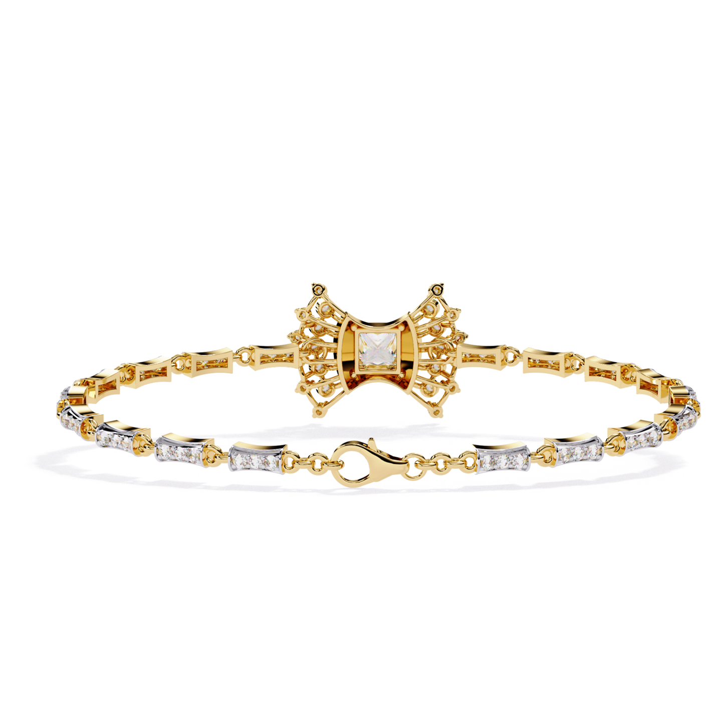 1.65Ct Princess And Round Cut Diamond Antique Elegant Delicate Stunning Perfect Tennis Bridesmaid Bracelet - HIGHCARAT DIAMONDS