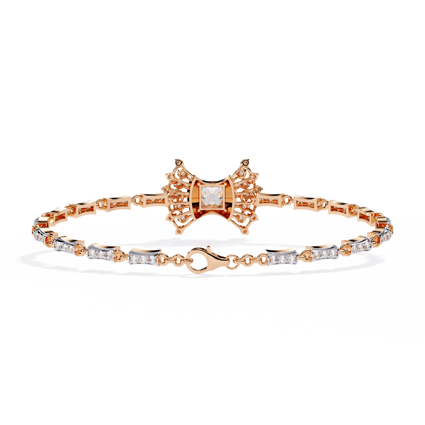 1.65Ct Princess And Round Cut Diamond Antique Elegant Delicate Stunning Perfect Tennis Bridesmaid Bracelet - HIGHCARAT DIAMONDS