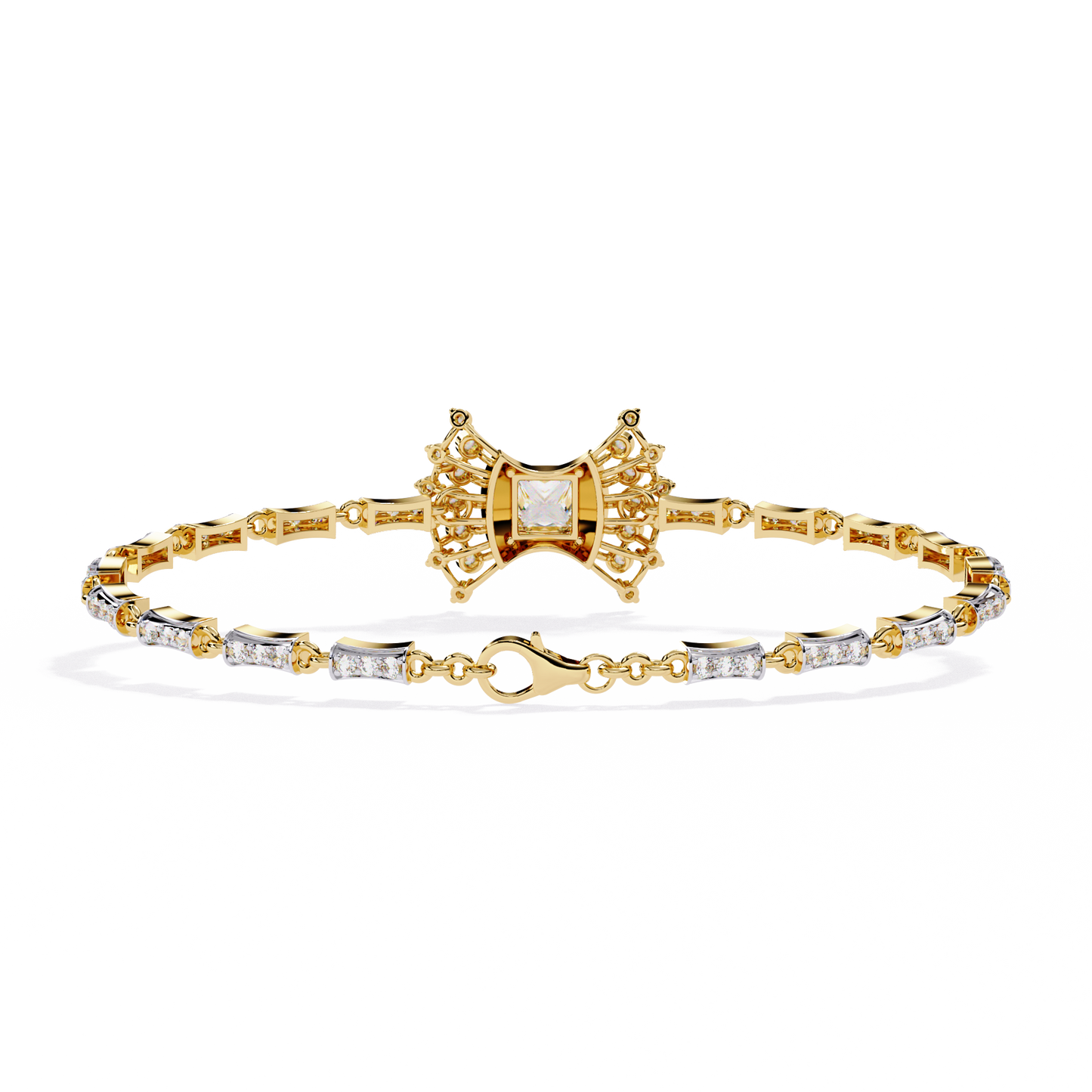 1.65Ct Princess And Round Cut Diamond Antique Elegant Delicate Stunning Perfect Tennis Bridesmaid Bracelet - HIGHCARAT DIAMONDS