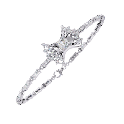 1.65Ct Princess And Round Cut Diamond Antique Elegant Delicate Stunning Perfect Tennis Bridesmaid Bracelet - HIGHCARAT DIAMONDS