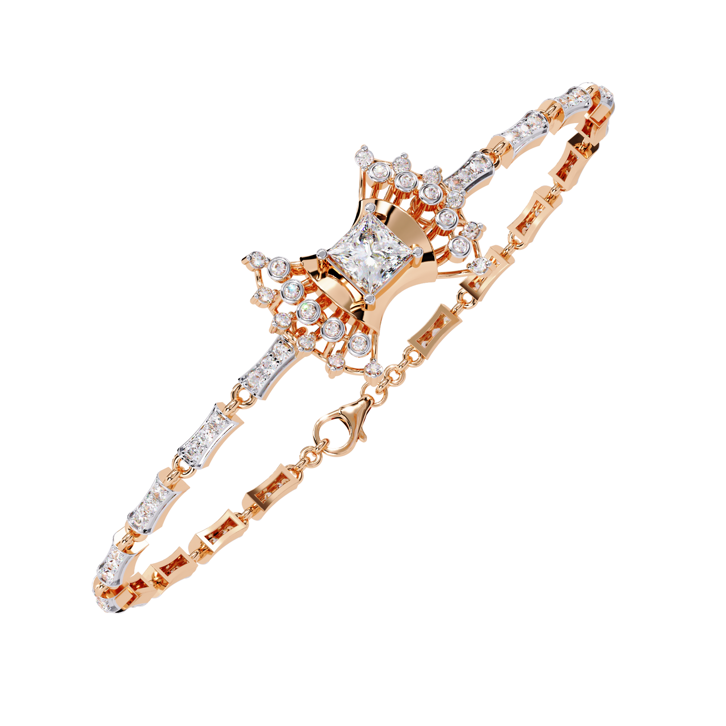 1.65Ct Princess And Round Cut Diamond Antique Elegant Delicate Stunning Perfect Tennis Bridesmaid Bracelet - HIGHCARAT DIAMONDS