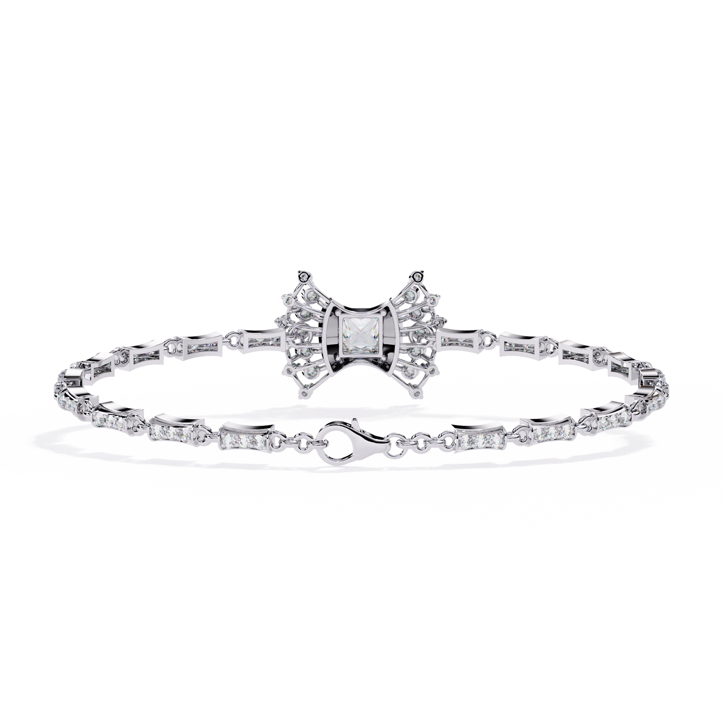 1.65Ct Princess And Round Cut Diamond Antique Elegant Delicate Stunning Perfect Tennis Bridesmaid Bracelet - HIGHCARAT DIAMONDS