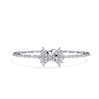 1.65Ct Princess And Round Cut Diamond Antique Elegant Delicate Stunning Perfect Tennis Bridesmaid Bracelet - HIGHCARAT DIAMONDS