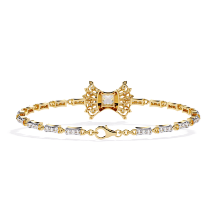 1.65Ct Princess And Round Cut Diamond Antique Elegant Delicate Stunning Perfect Tennis Bridesmaid Bracelet - HIGHCARAT DIAMONDS